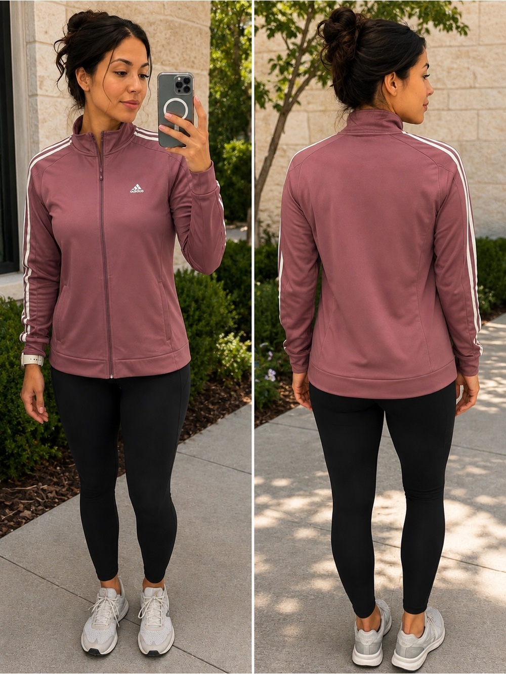 adidas Rose Track Jacket with White Three-Stripes